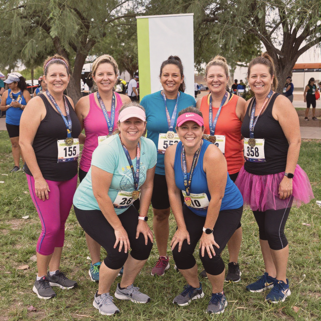 Group of women hiking together on an Arizona desert trail